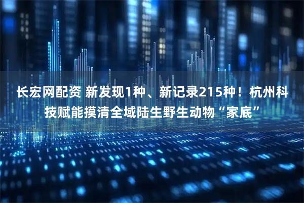 长宏网配资 新发现1种、新记录215种！杭州科技赋能摸清全域陆生野生动物“家底”